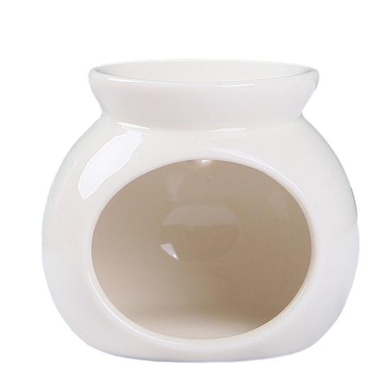 

Essential Oil Burner Small Ceramic Tealight Candle Holder Scented Wax Melt Warmer Desk Aromatherapy Diffuser for Home Fragrance Decor білий