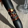 Adjustable Zodiac Horse Ring Good Luck Opening Ring Stackable New Year Drip Oil Ring  Women Men