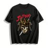 Vintage Japanischer Samurai Schädel Print T-Shirt Japan Spirit Streetwear Top Reines Baumwoll-T-Shirt