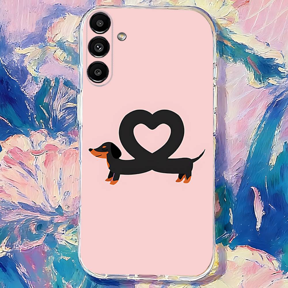 Animal Dachshund Dog Cute Shockproof Clear Case For Samsung Galaxy S30,S25,S24,S23,S20,S21,S22,S10,5G,FE,lite,PIus Cover