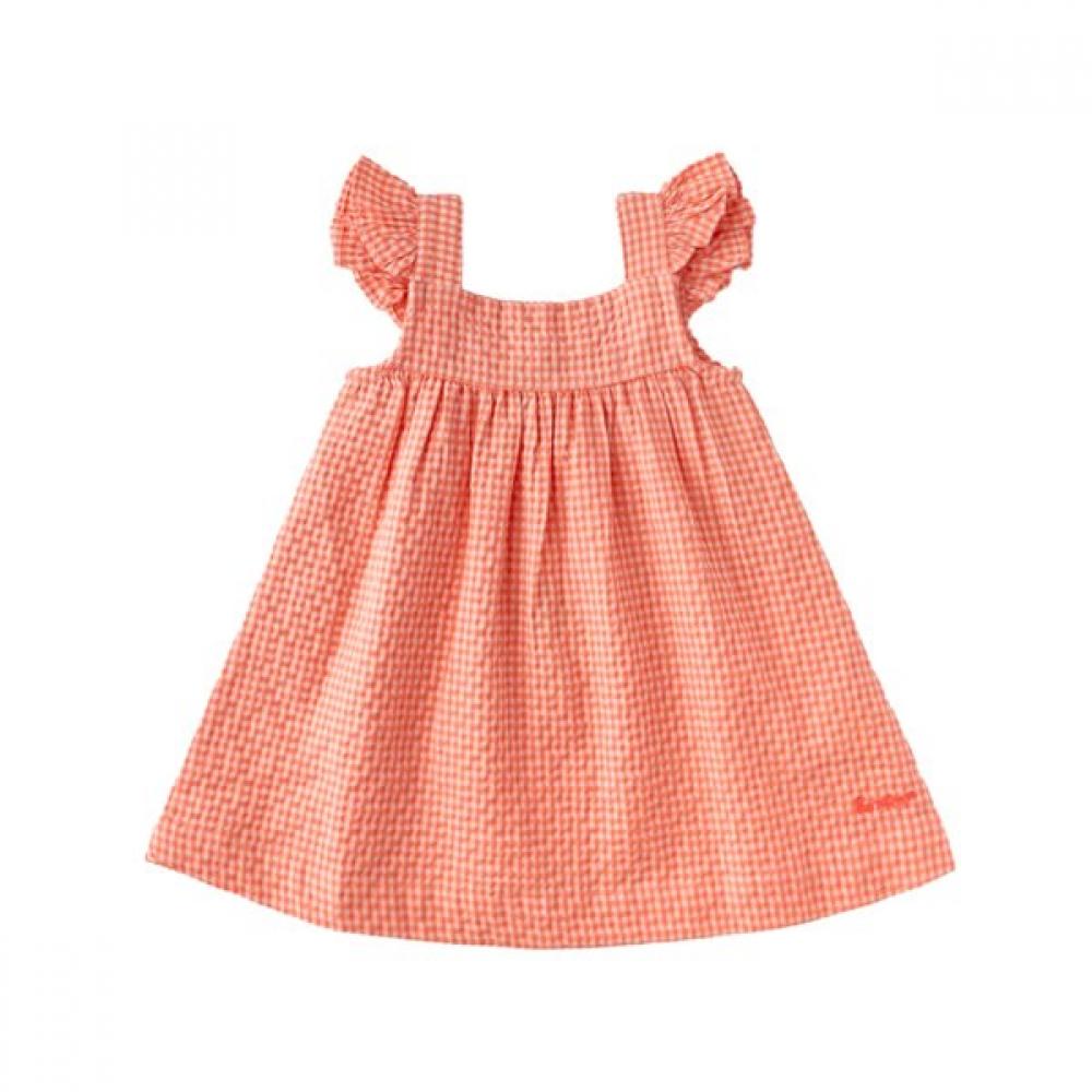 Bonton Neon Check Dress 7617t M00 08 OR/12M