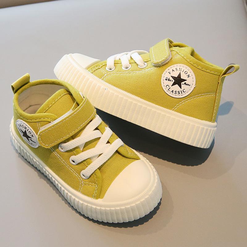 Children's canvas shoes high top 2025 spring and autumn new boys casual shoes non-slip girls board shoes soft sole baby shoes list