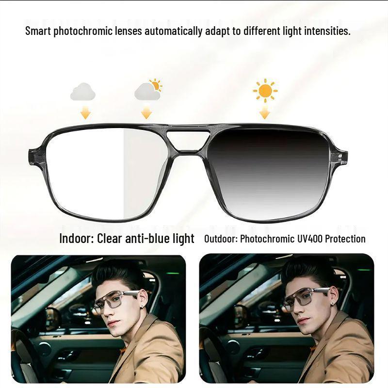 AI Smart Photochromic Bluetooth Glasses for Outdoor Cycling with Music and Call Features
