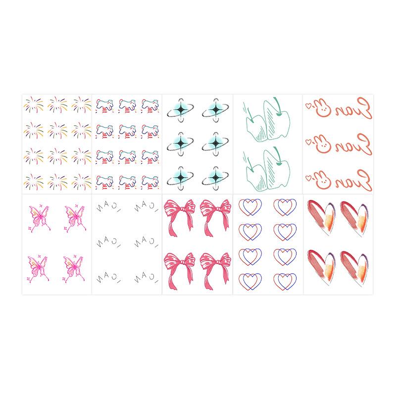 

Cute Fireworks Butterfly Love English Finger Arm Disposable Temporary Tattoo Sticker 7*10CM