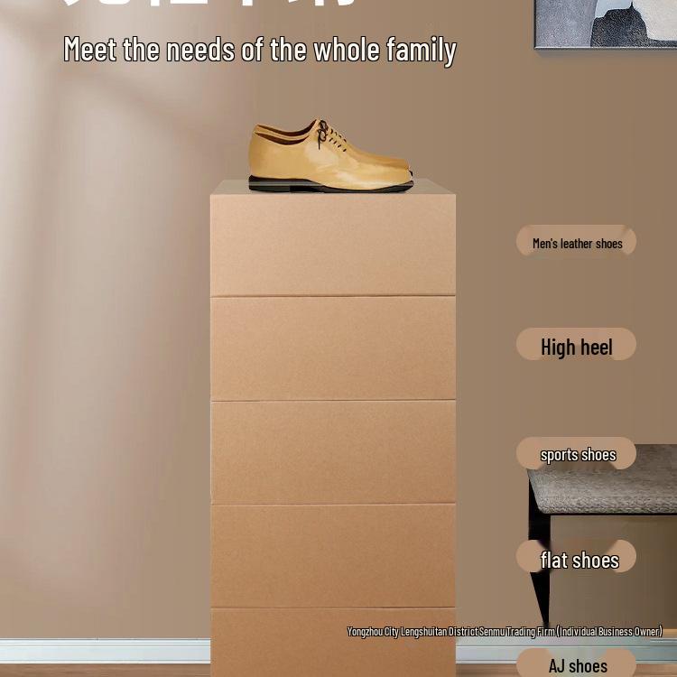 Schuhregal: Platzsparende transparente Kraftpapier-Aufbewahrungsboxen