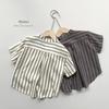 Trendy Kids' Summer Striped Shirt - Unisex Japanese Korean Style Short Sleeve Top