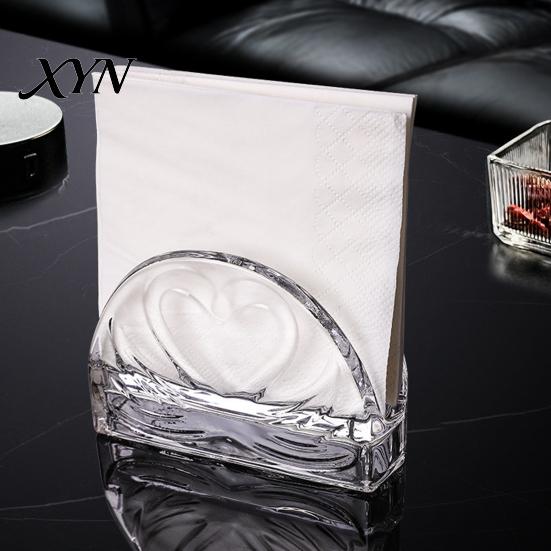 Restaurant Paper Towel Holder Tissue Holder, Crystal Glass Modern Style, Durable Scratch-Resistant Coffee Shop Napkin Organizer, Dispenser for Napkins