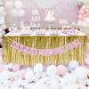 Decorative Tassel Table Skirt For Golden Rectangular Round Table Birthday Wedding Party Table Skirts Festival Supplies