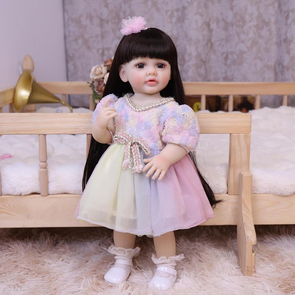 KEIUMI 55 Cm Reborn Baby Doll Girl Silicone Vinyl Realistic Princess Newborn Babies Dolls Fashion Christmas Birthday Gift