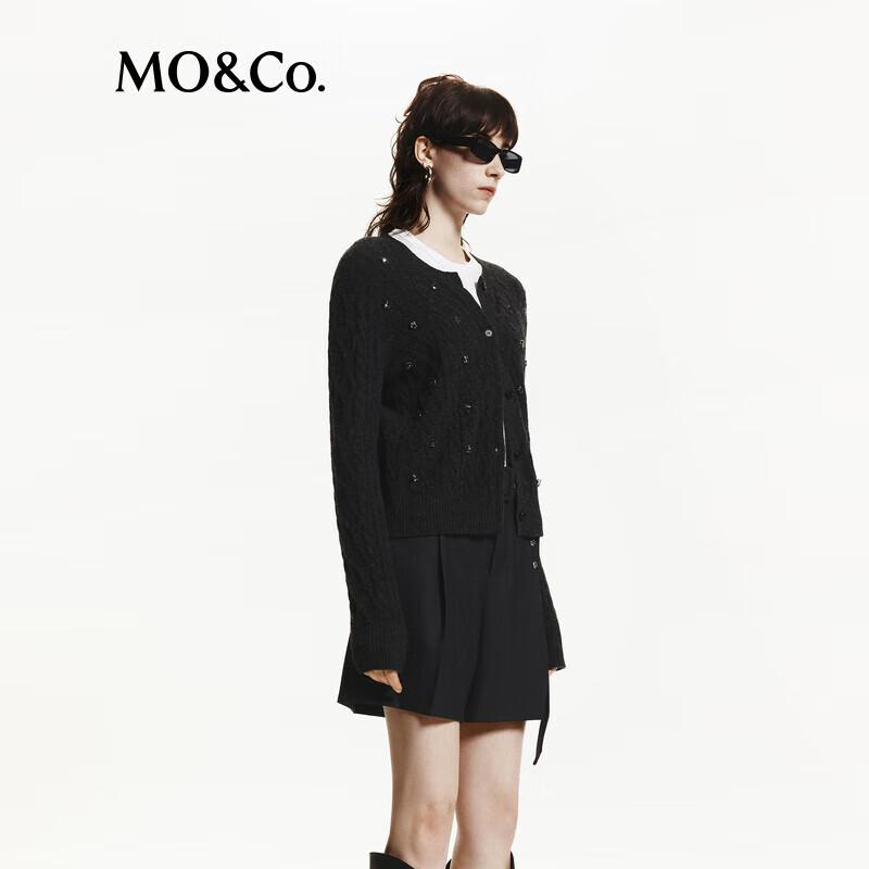 MO&Co. 2024 Autumn Embellished Twist Knit Cardigan