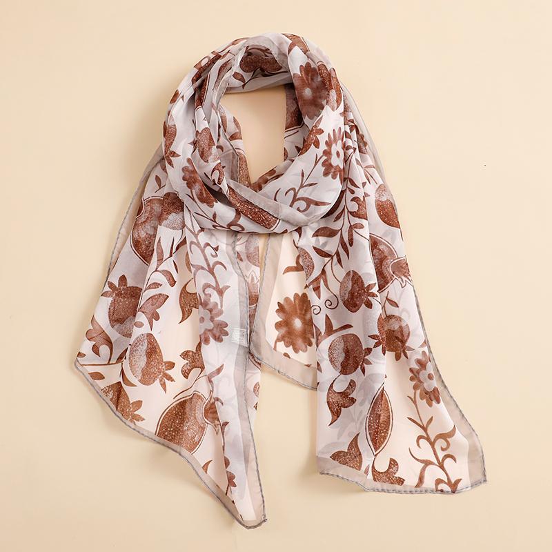 

Роскошный бренд женский пляжный шарф жоржет шелковые шали дизайн принт повязка на голову женская летняя повязка на голову солнцезащитный хиджаб 50x160cm