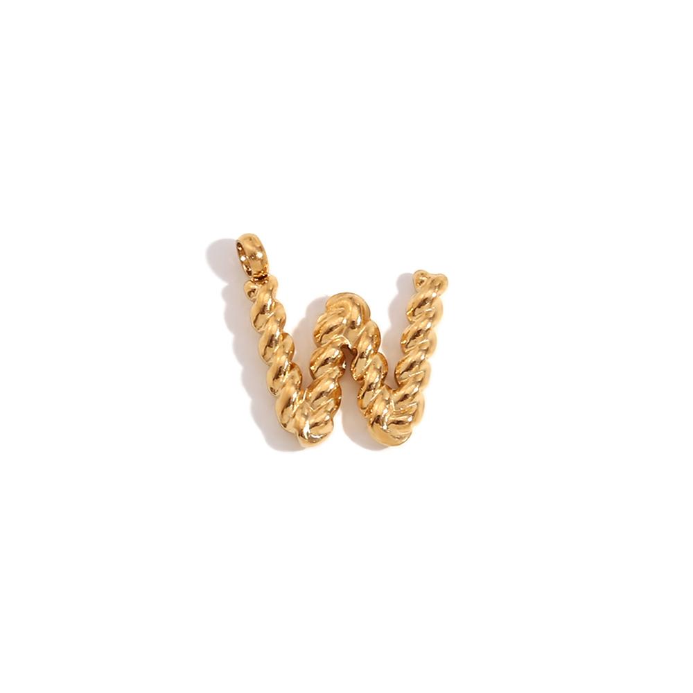 MamacitaSlay DIY Classic Mini Twist Initial Letters Stainless Steel Charms For Jewelry Gold Plated Waterproof Decoden Charms