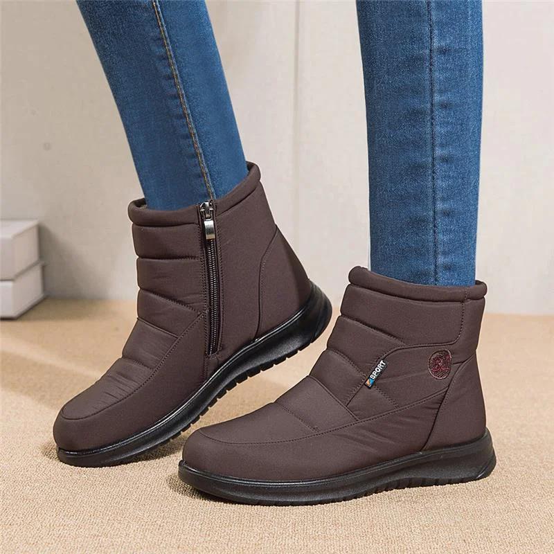 Women Boots Snow Fur Shoes Woman Zipper Platform Boots For Women Soft Ankle Boots Waterproof Plush Winter Shoes
