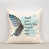 Cushions Cover 45*45 Floral Butterfly Inspiring Quote Duplex Printing Ornamental Pillows for Living Room Short Plush Pillowcase