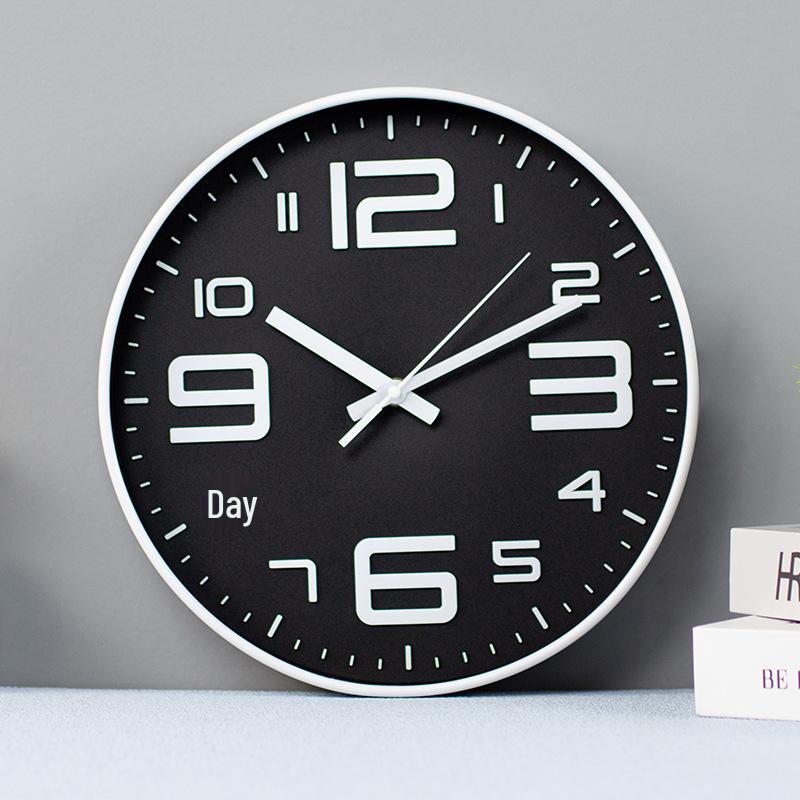 30cm Quartz Silent Wall Clock for Living Room - Creative, Wall-Mounted Design