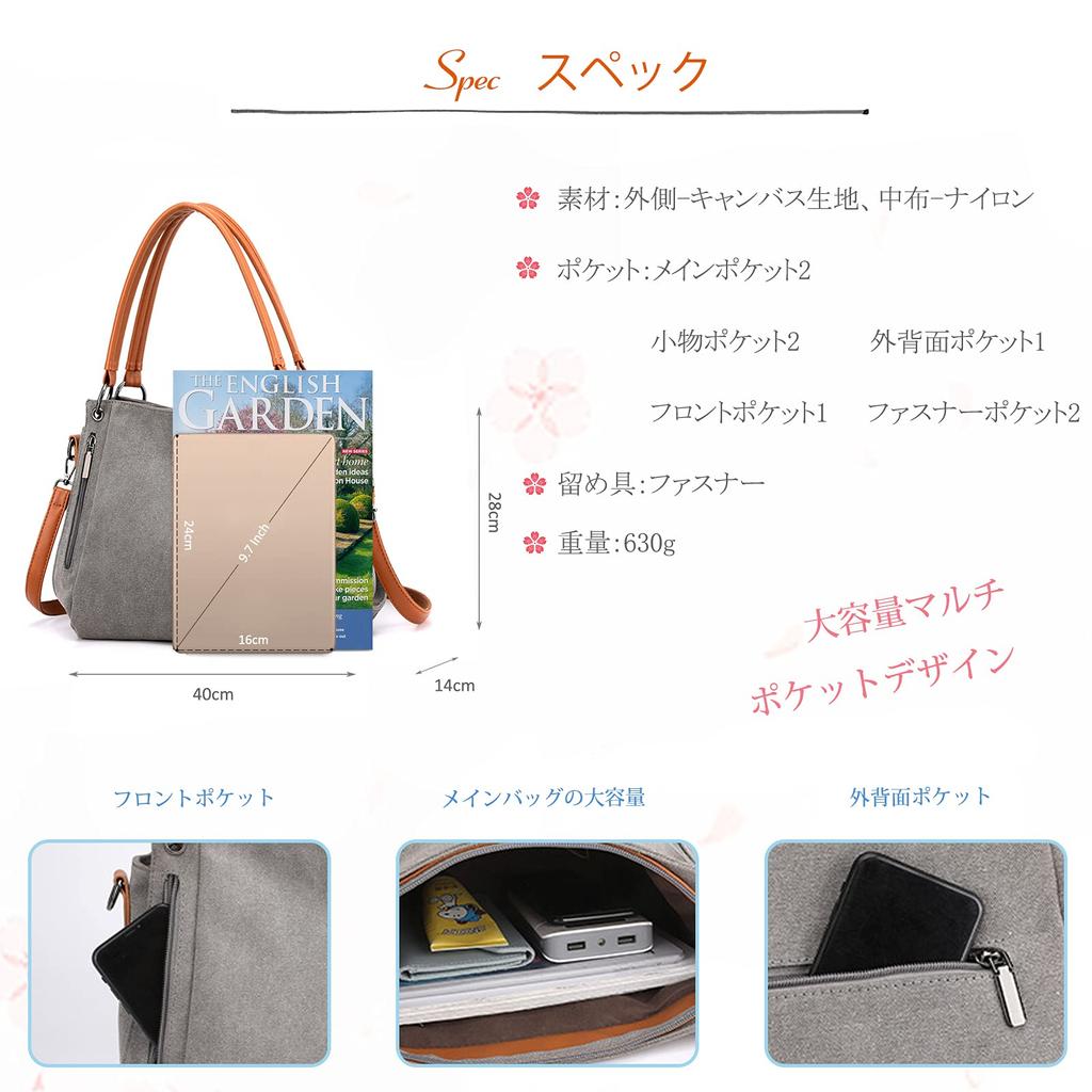 NICOLE DORIS Canvas Tote Shoulder Crossbody Bag for A4 Large Messenger Shoulder Adult Bag for Brown & Bag, Bag, Women, Size, Lightweight, Capacity,