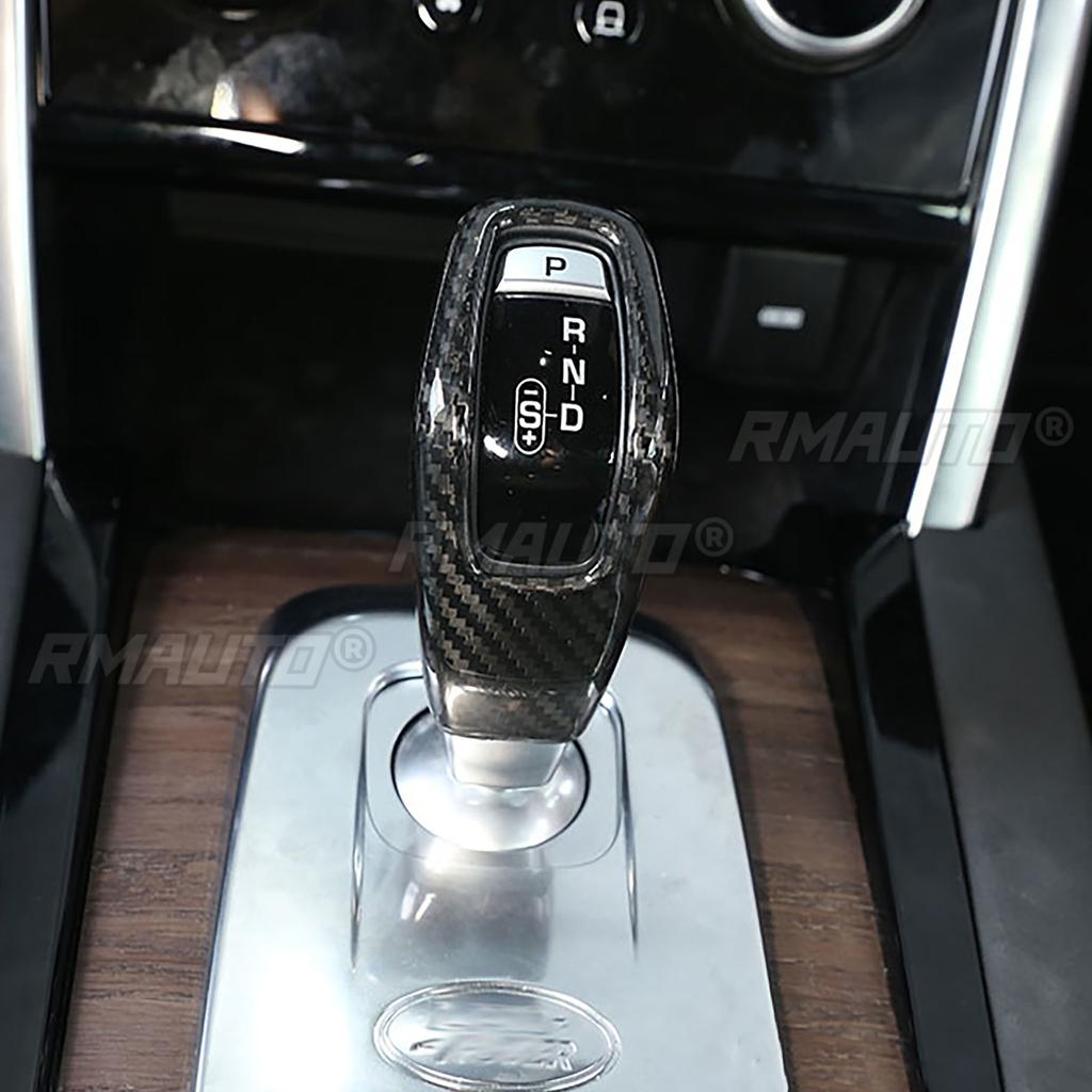 Real Carbon Fiber Car Shift Lever Knob Gear Shift Knob Cover Trim for Land Rover Range Rover Sport 2014 2015 2016 2017