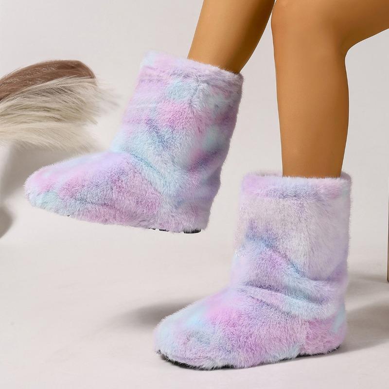 Fashion Autumn and Winter Thickened Warm Adult Large Size Middle Cylinder Anti-Slip Women's Boots