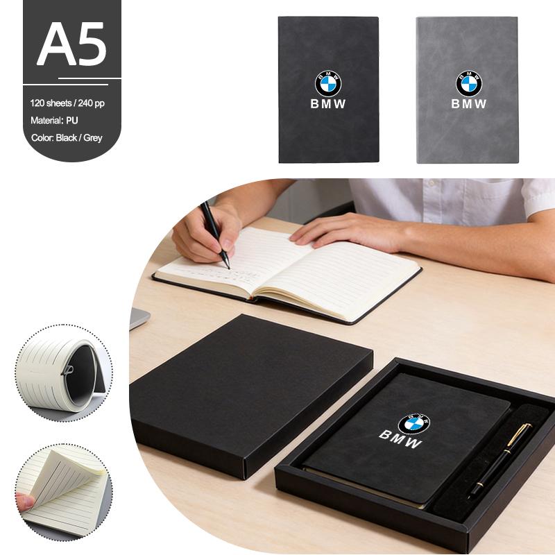 Car Logo Notebook Thickened Retro Diary Set Accessory Gift For BMW X1 X3 X5 X6 X7 1 3 5 6 7 Series G20 G30 F07 F15 F16 Keychain