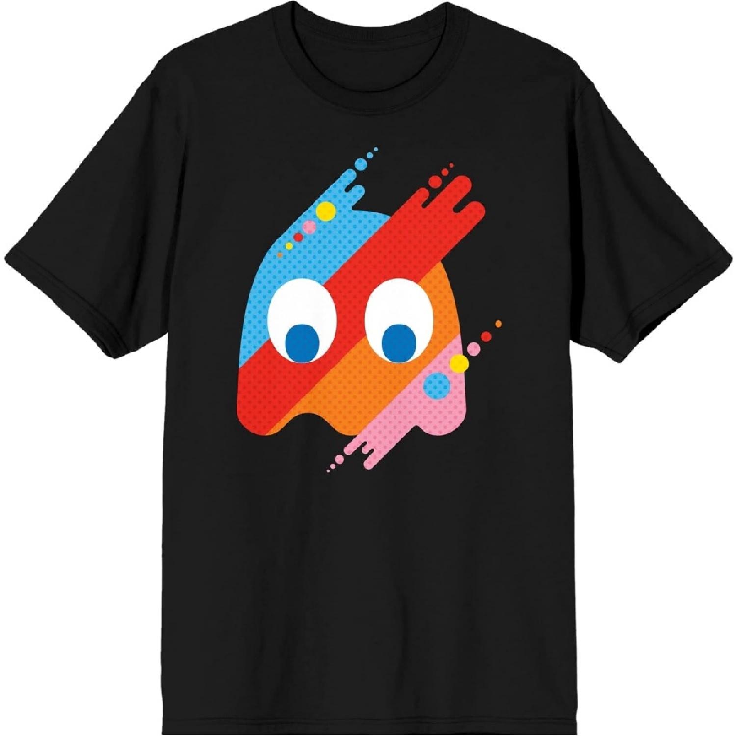 PacMan Ghost Fusion Art Men s Black Tshirt S