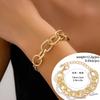 Exaggerated Cuban Curb Chunky Thick Chain Bracelets for Women Trendy 2025 Punk Lock Charm Bangles Grunge Jewelry Steampunk Men