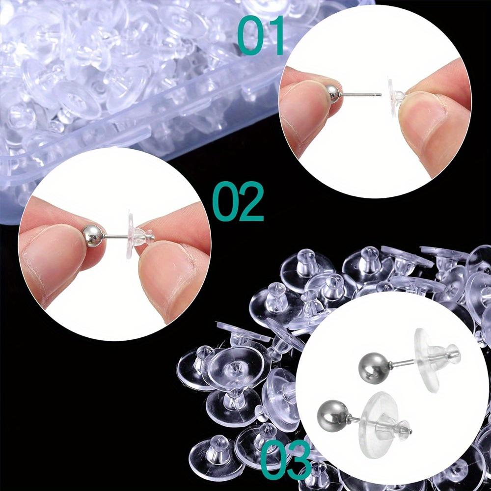 40/80/120 Stück Ohrstöpsel, perforierte Ohrstöpsel, transparente Gummi-Ohrstöpsel, Kupplungen, Kunststoffverschlüsse, Ohrstöpsel, Nägel