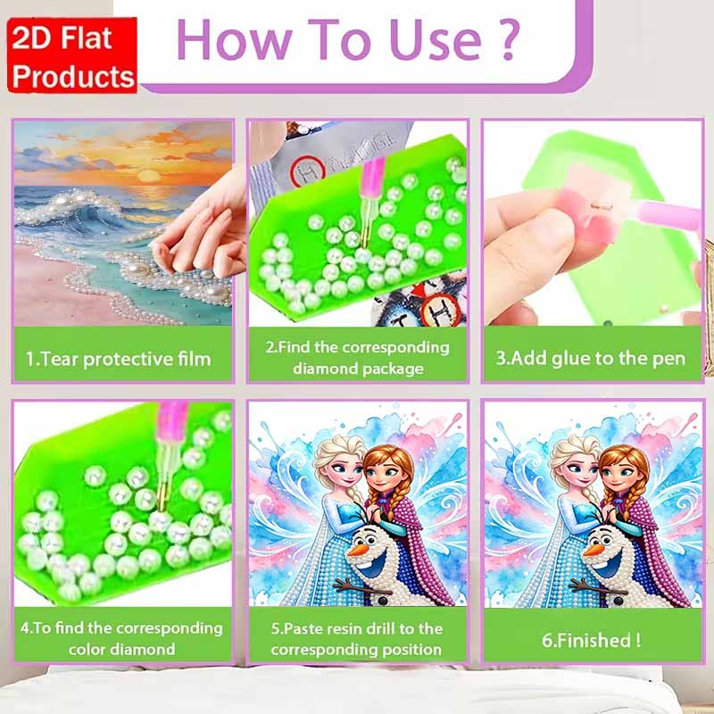 Disney Pearl Painting Frozen Princess Art Kit Adult Beginner Home Wall Decor Special Shape