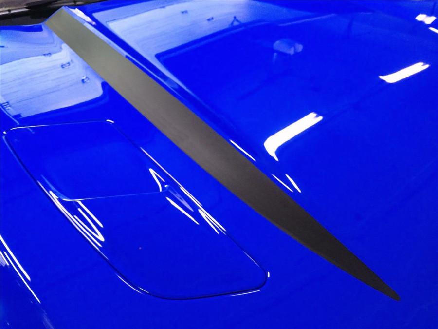 2Pcs Matt Black Car Hood Graphics Stripes Sticker For Ford Mustang 2015 2016