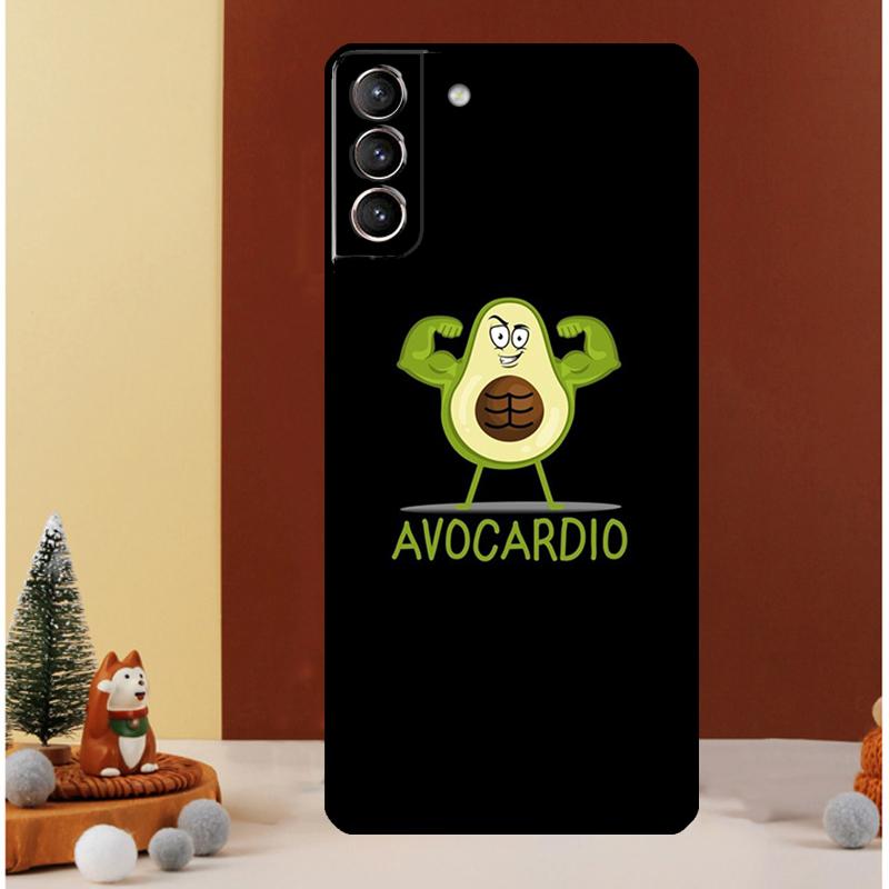 Cute Cartoon Avocado Fitness Case For Samsung Galaxy S24 S26 Ultra S21 S22 S20 S23 S25 Ultra S10 Plus S25 FE Cover Funda
