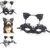 Kostüm-Stirnbandmaske mit schwarzem Spitzenmaterial für Halloween-Partys und Cosplay-Veranstaltungen