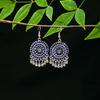 Vintage Ethnic Miao Silver Alloy Teardrop Tassel Earrings