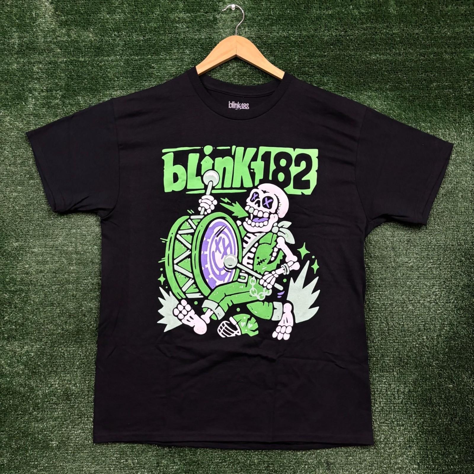 blink-182 Skeleton Marching Drummer Punk Rock Band Size Large Unisex T-Shirt XXL