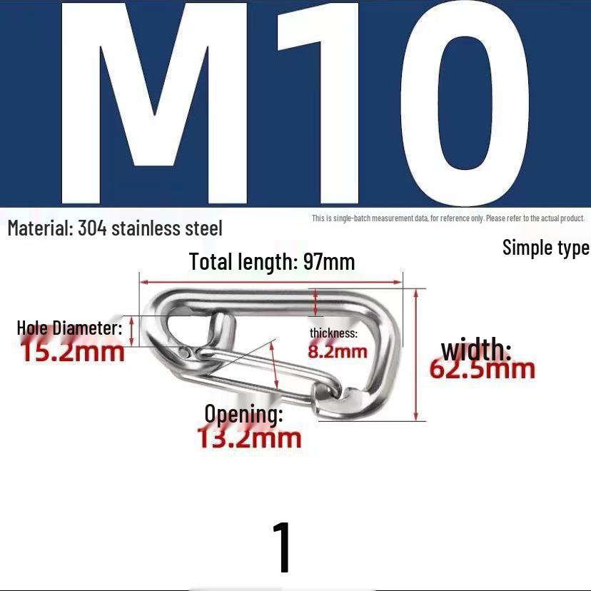Sicherheitskarabiner aus Edelstahl und Hundeleinenclip M6/M8