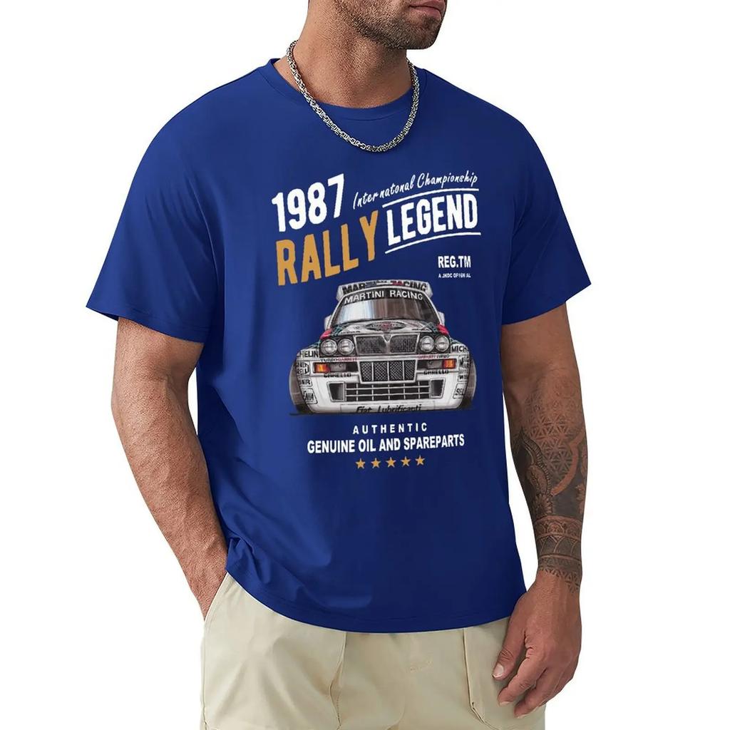 Motivo Leggenda del Rally con Auto Lancia Delta Integrale Hf del 1987 Uomo Estate 2019 Marca Cotone Hip Hop Abbigliamento Fitness Maglietta da Uomo