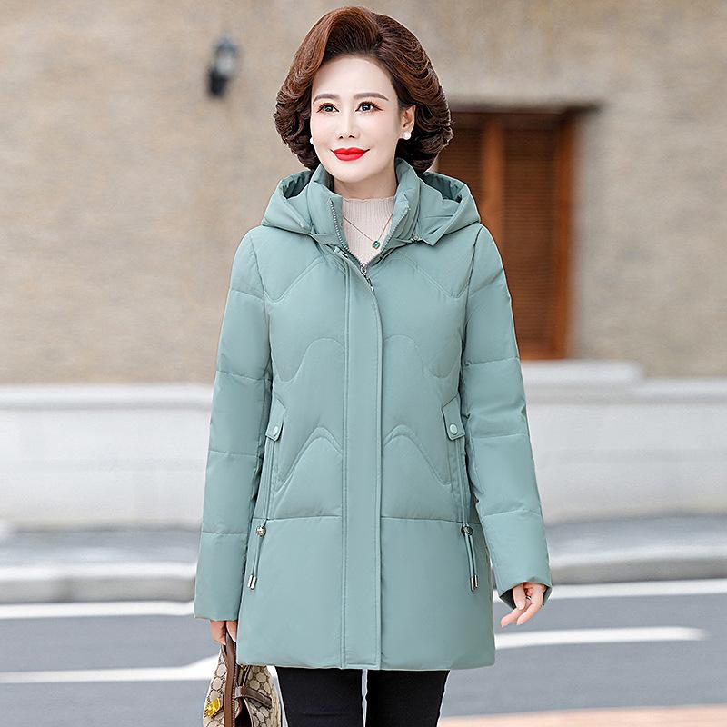 

Пуховик женский новый зимний фасон мамина модная утолщенная куртка средней длины для людей среднего и пожилого возраста 5XL