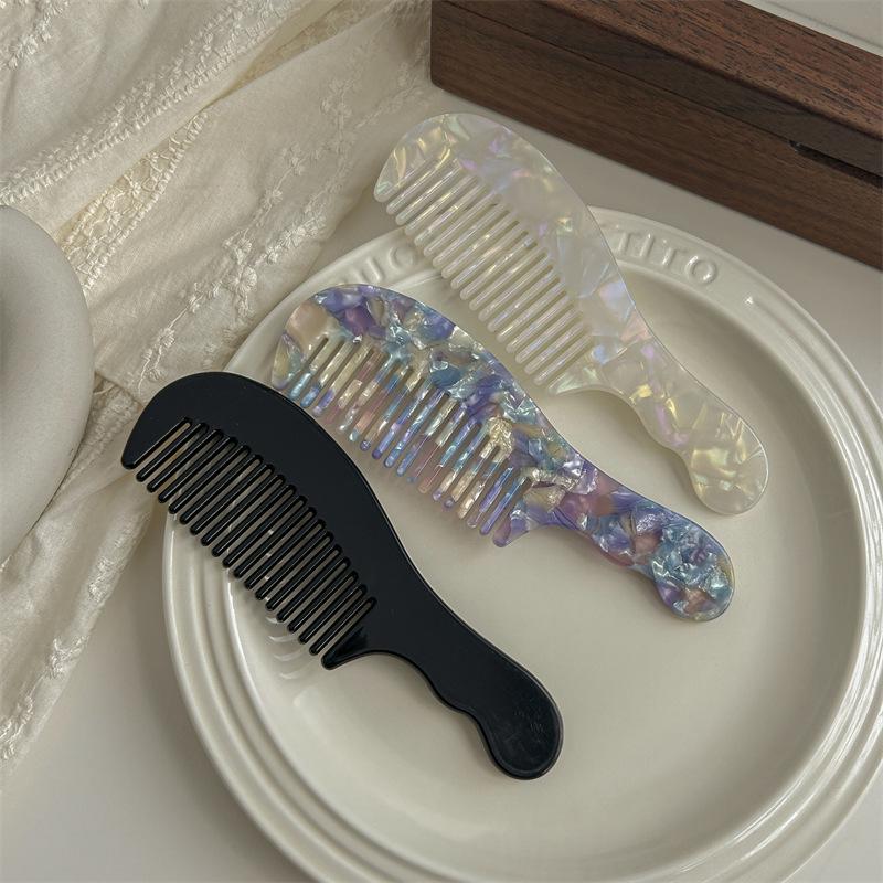 Koreanischer Retro-Haarkamm mit breiter Zahnung und Essigsäure für lockiges Haar – Haar-Accessoire im Promi-Stil für Frauen