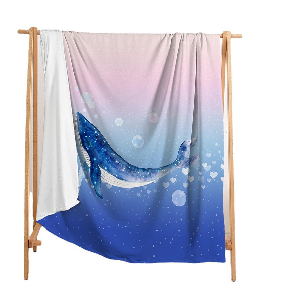 Blanket Flannel Blanket Aquatic Animal Mermaid 3D Digital Printing Blanket Blanket