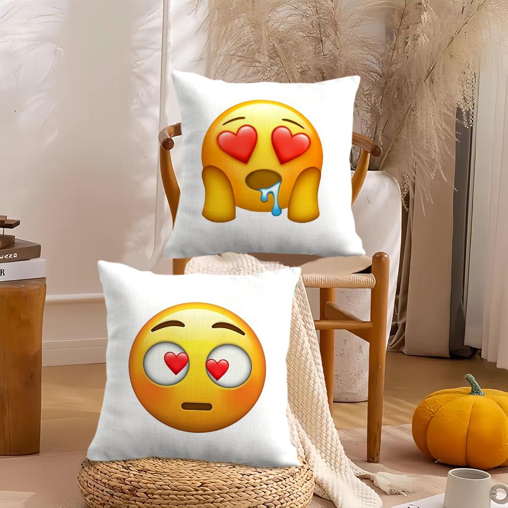 Tonnika Chen Unisex Face Emoji Cushion Cover Soft Plush Throw Pillow Cover | Double-Sided Decorative Cushion Case | Sofa Bedroom Home Decor