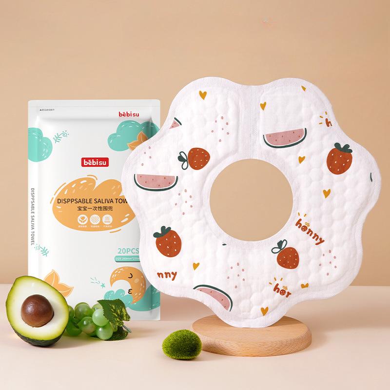 Children's Disposable Bib, Baby Large Rotating Bib, Baby Waterproof Eating Bib, Mouth Water Towel, Individually Packaged