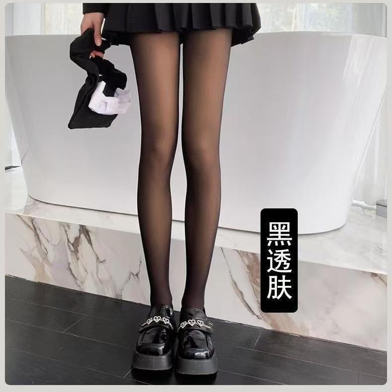 Wrapped Yarn Printed Butterfly Black Skin Bare Legs Autumn And Winter Artifact Warm Fake Meat Sexy Autumn Stockings Pantyhose