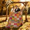 Coperta in Flanella Patchwork Floreale Bohemien, Vivaci Fantasie Paisley e Floreali Leggera per Camera da Letto Soggiorno Divano Esterno