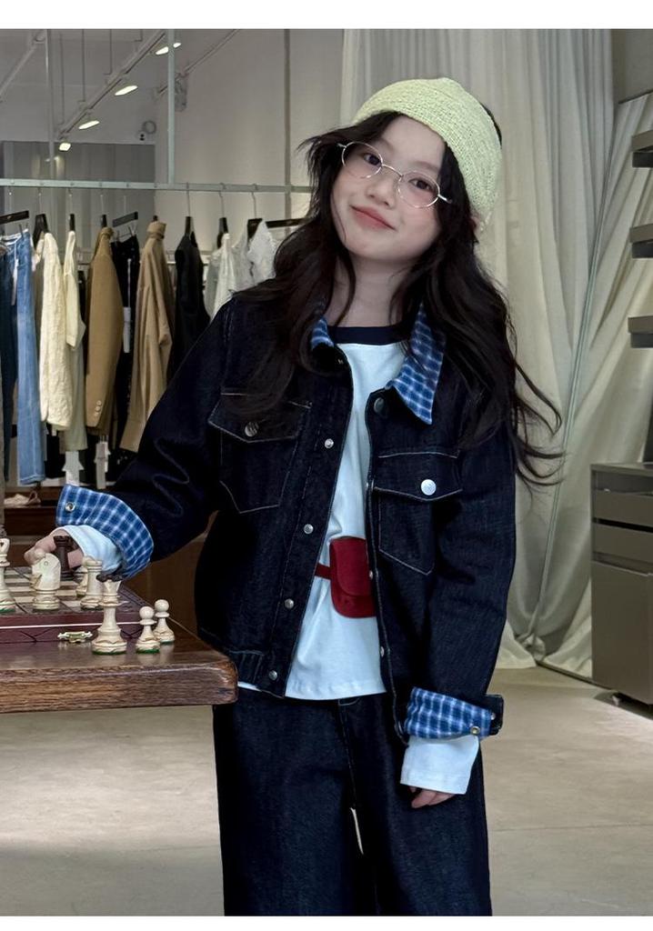 Girls' High-End Spring Denim Jacket Set 2026