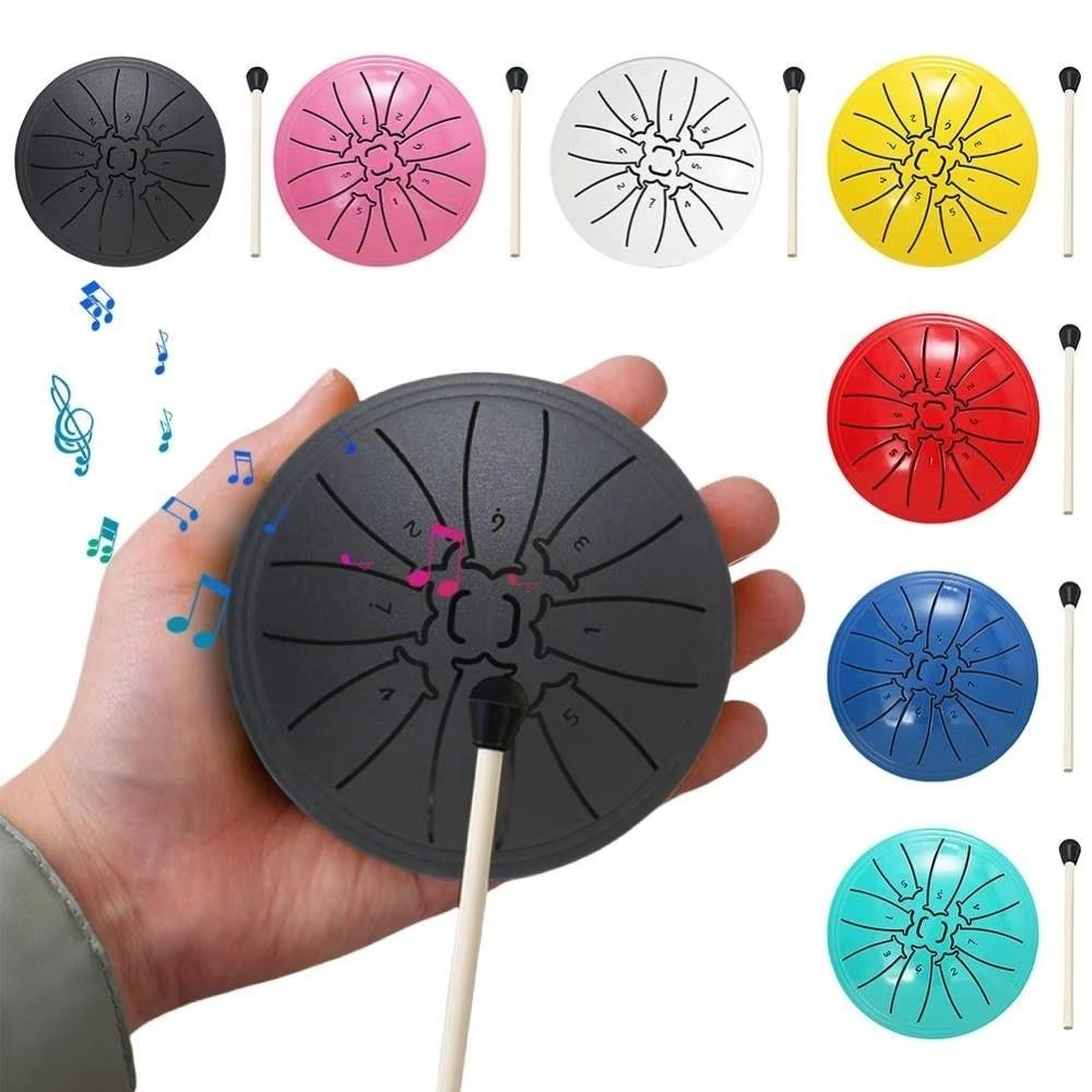 4 Inch 8 Notes Mini Hand Pan Drums Ethereal Sound Meditation Drum Steel Tongue Drum Set  Beginner