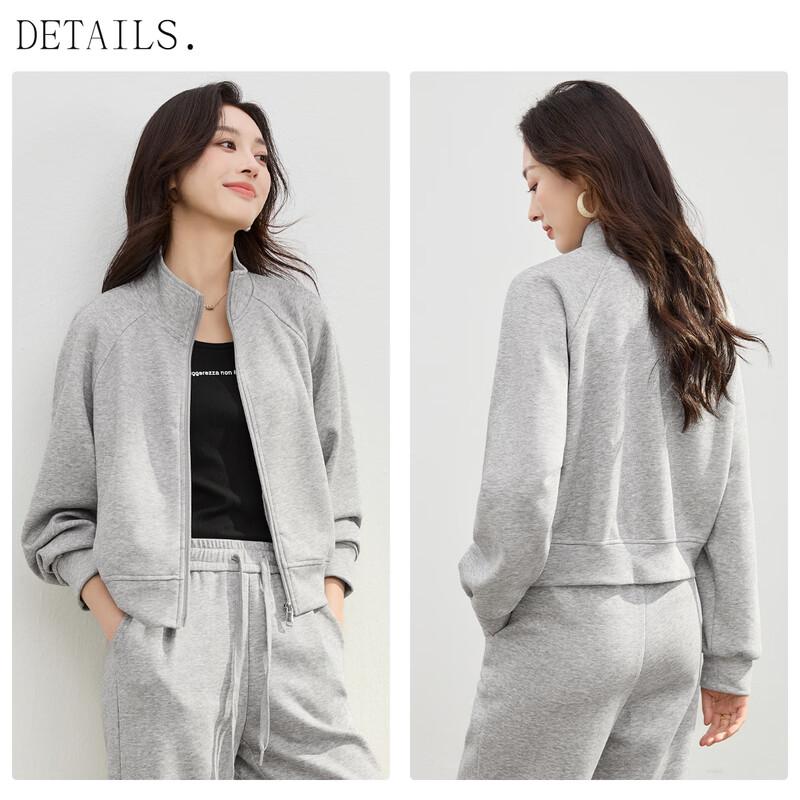 Handu Yishe Women's Relaxed Fit Stand Collar Sweatshirt