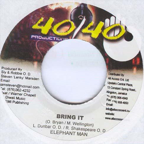 

7-дюймовая пластинка ELEPHANT MAN / GENERAL DEGREE - Bring It / Nuh Fraid A Dem NONE 40/40 Productio 2006 Ямайка Регги, Ска и Даб Б/У