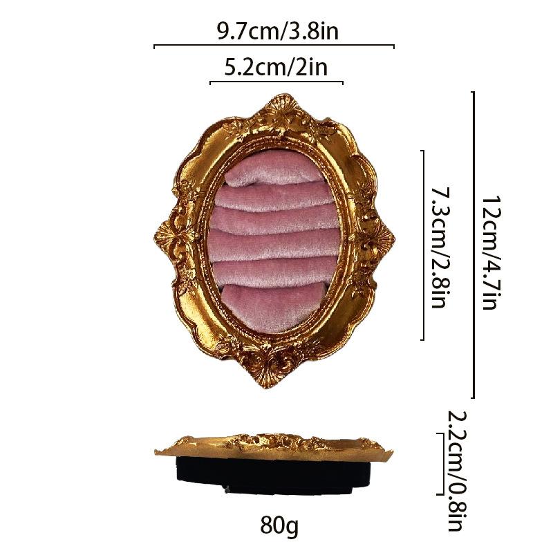 Picture Frame Ring Display Stand Vintage Jewelry Organizer Tray Exquisite Earring Holder for Bedroom Vanity and Fashion Show