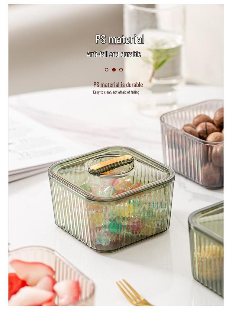 Elegant Transparent Fruit and Snack Display Plate for Living Room