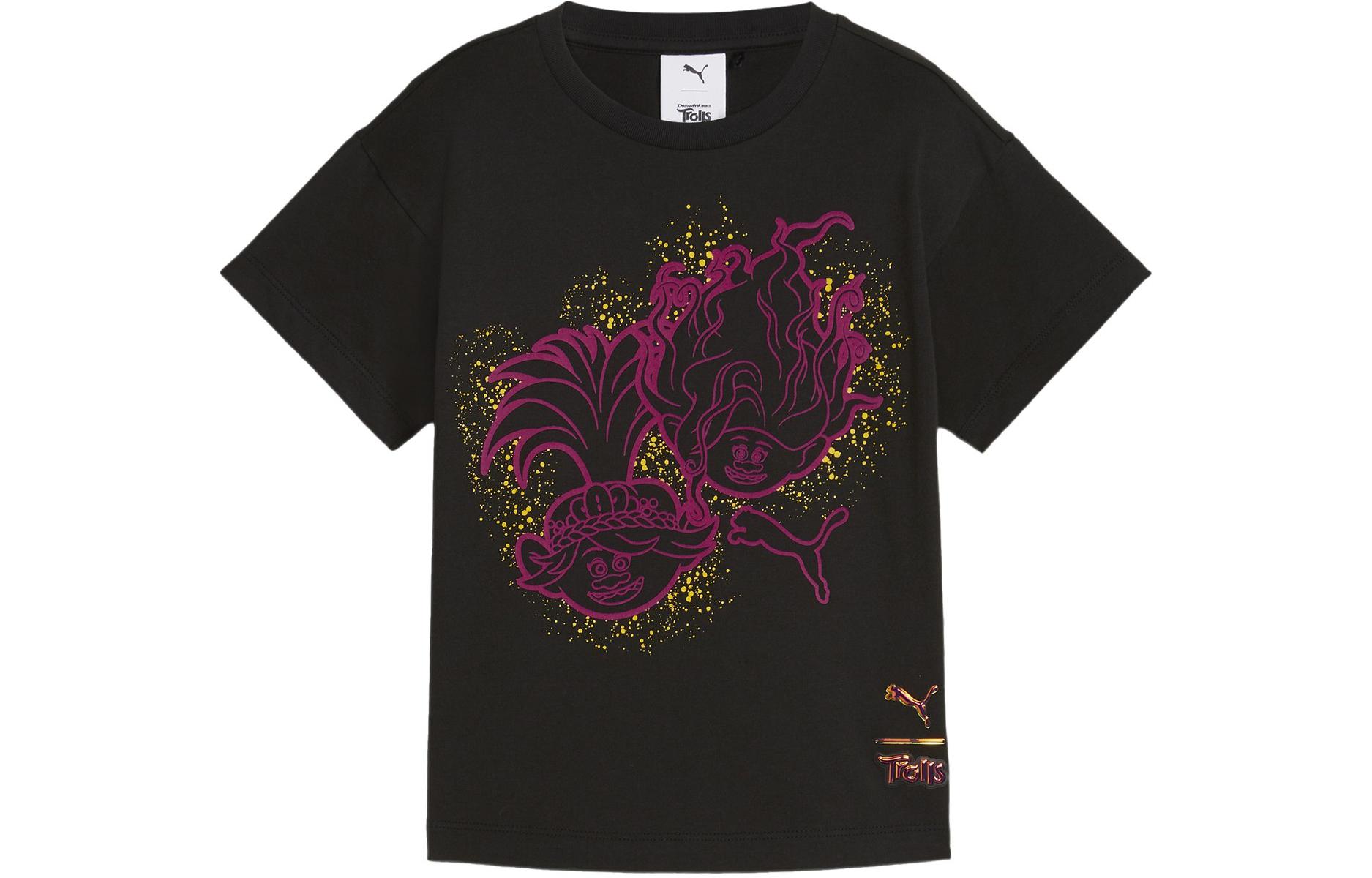 PUMA Kids T Shirts Crew Neck Moderate 624844-01 104