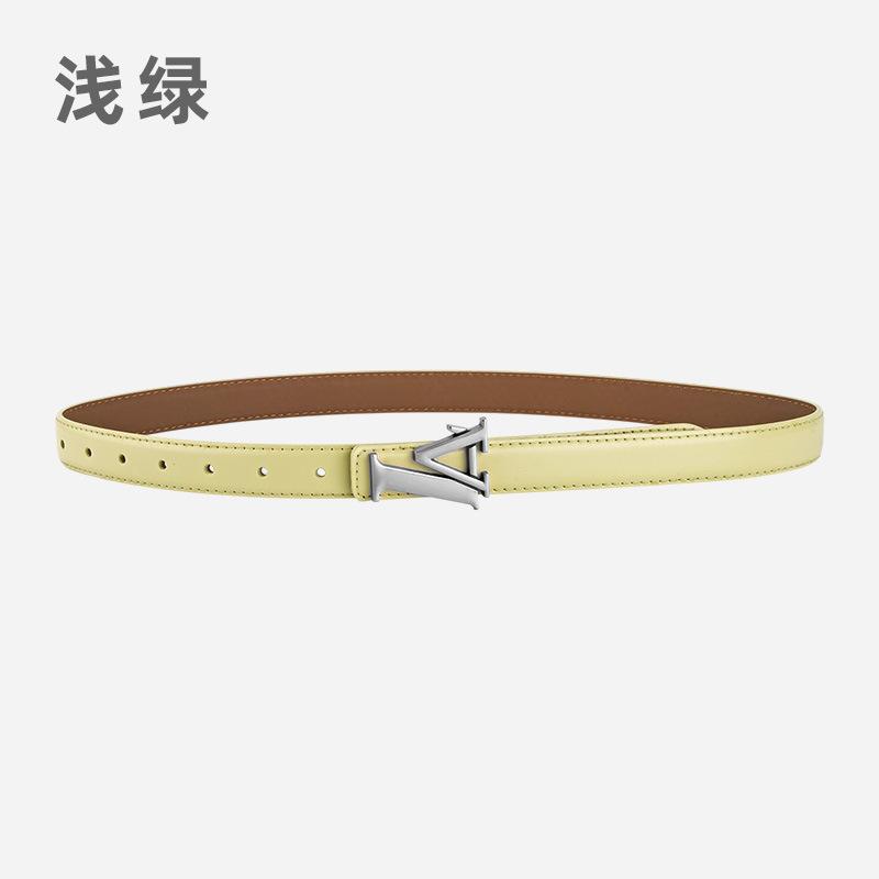 Alloy Alphabet Board Buckle Leather Belt Women'S Premium Pants Belt Women'S