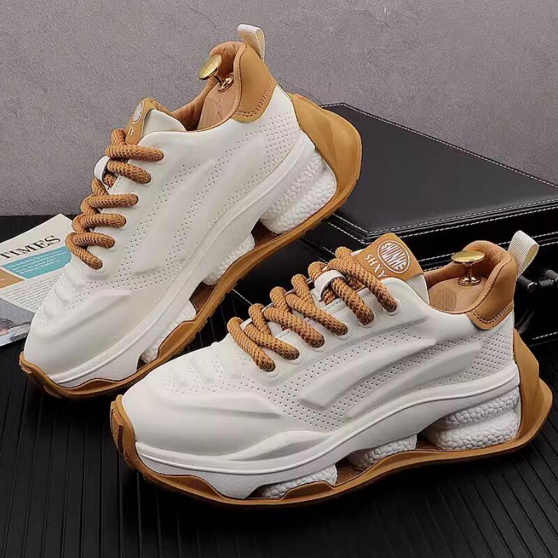 Fashion New Autumn Thick Soled White Daddy Shoes Ins Fashion High-grade Sports Casual Shoes   Zapatillas Hombre A45